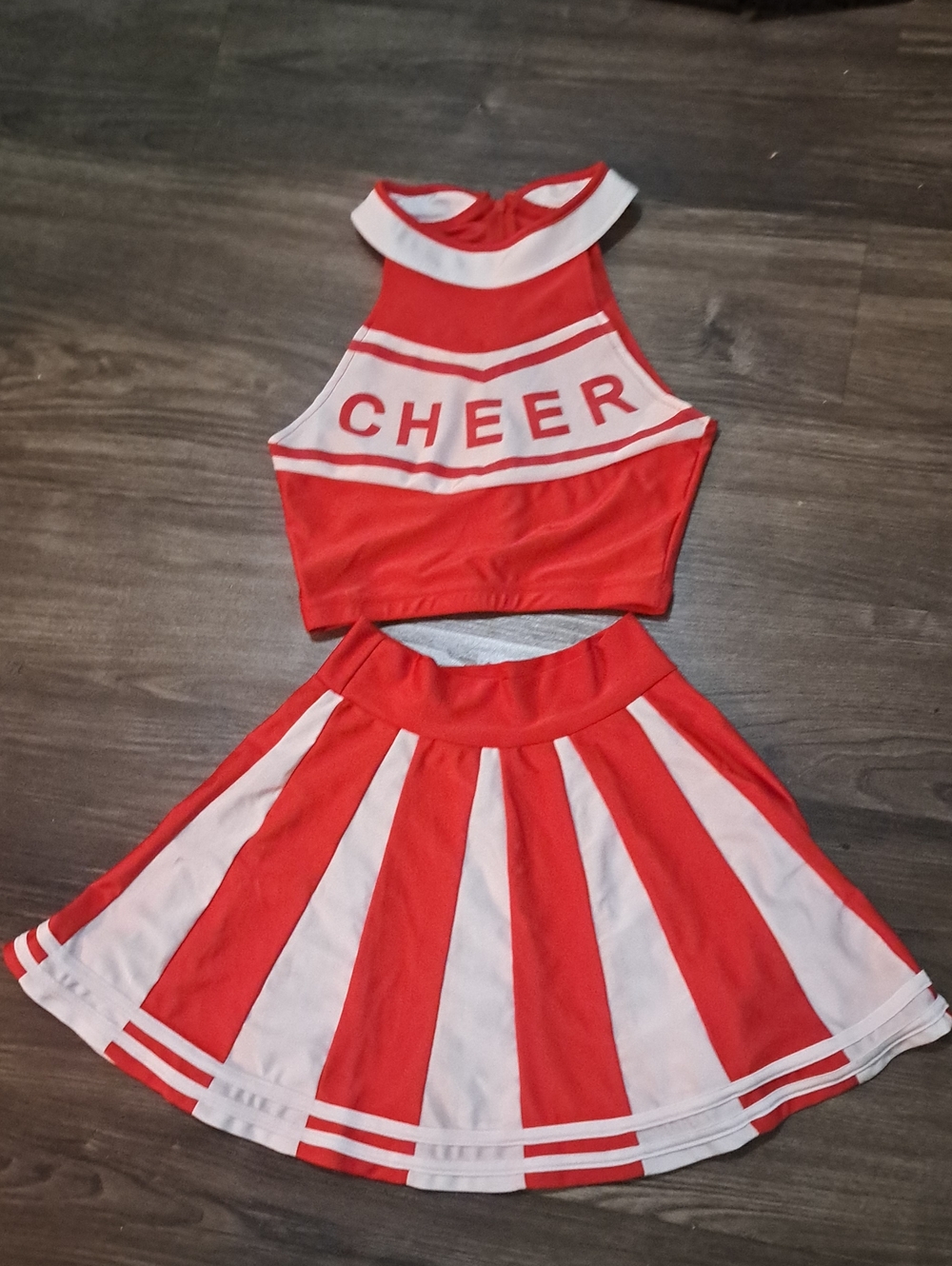 Red Cheerleader Costume 2pc Set XS